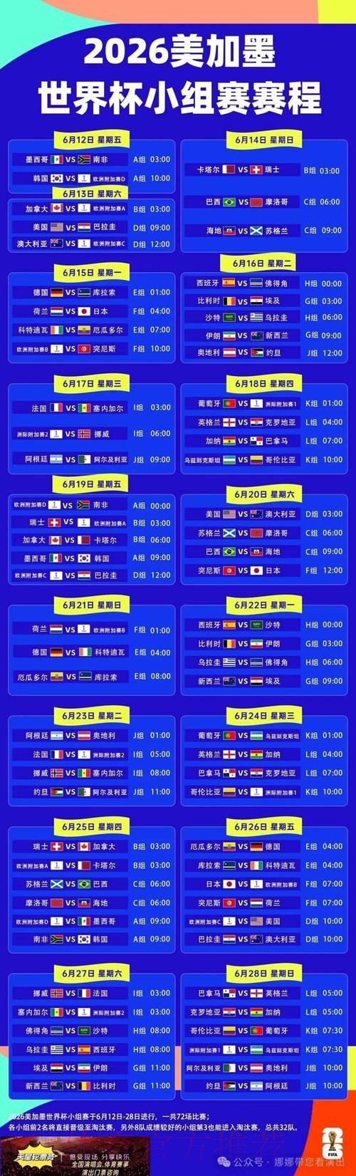 2026世界杯赛程官方发布最新时间表怎么查 2026世界杯赛程官方发布最新时间表怎么查